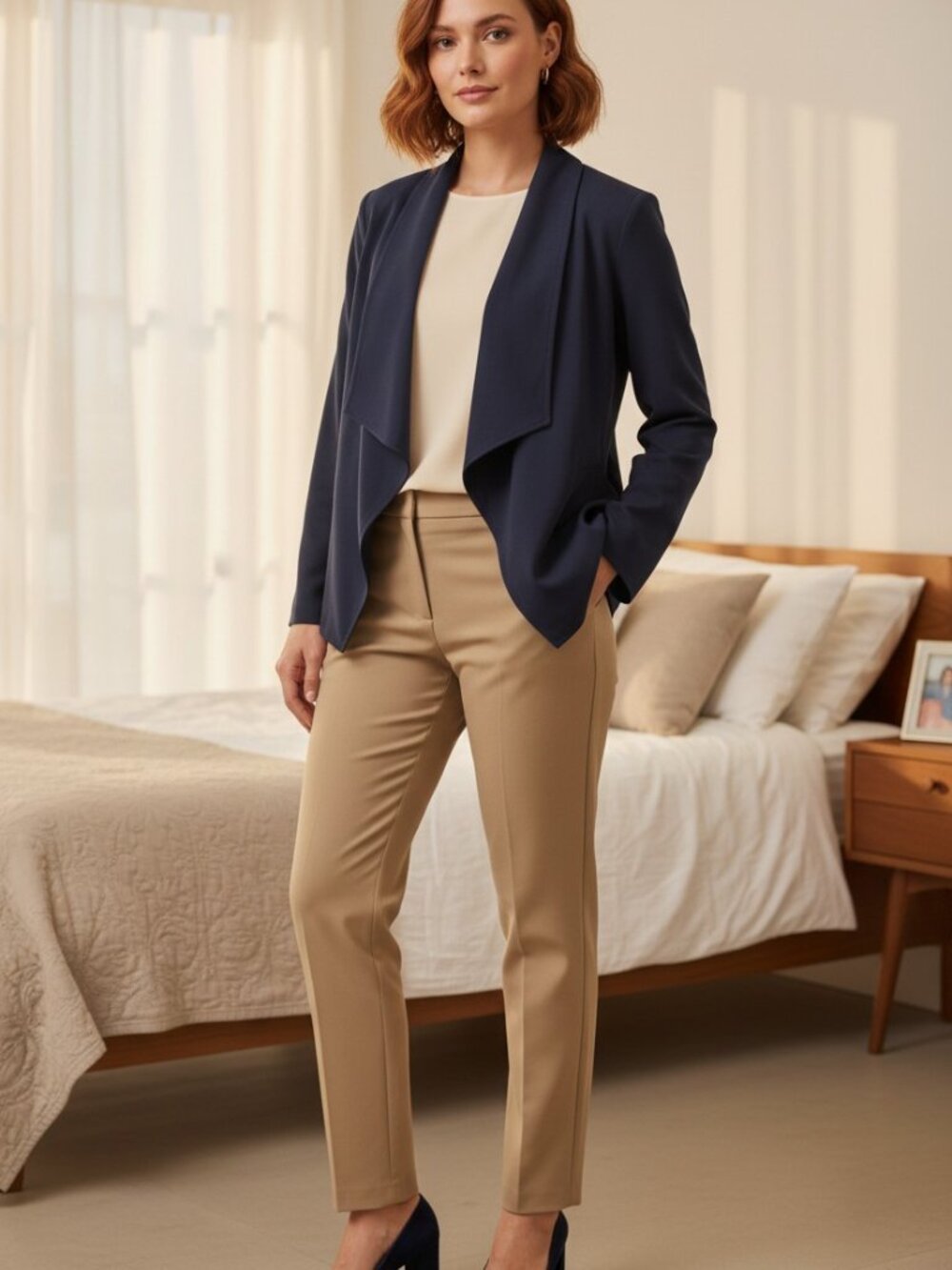 (NWT) Daily Thread | Women's Jacket | Draped Collar - Navy Blue | SP